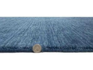 Steel Blue Modern Solid 3X10 Gabbeh Oriental Runner Rug