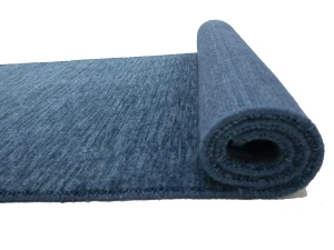 Steel Blue Modern Solid 3X10 Gabbeh Oriental Runner Rug