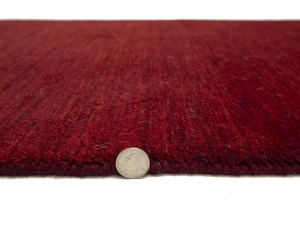Maroon Red Modern Solid 3X10 Gabbeh Oriental Runner Rug