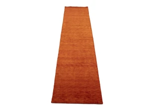 Orange Red Modern Solid 3X12 Gabbeh Oriental Runner Rug