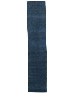 Steel Blue Modern Solid 3X12 Gabbeh Oriental Runner Rug