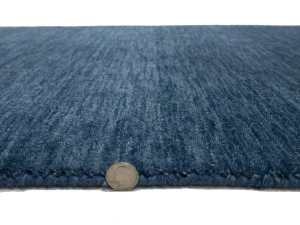 Steel Blue Modern Solid 3X12 Gabbeh Oriental Runner Rug