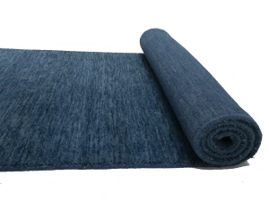 Steel Blue Modern Solid 3X12 Gabbeh Oriental Runner Rug