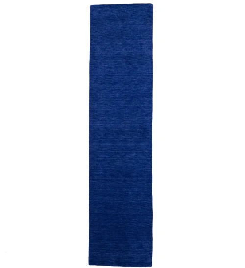 Solid Royal Blue Modern 3X12 Gabbeh Oriental Runner Rug
