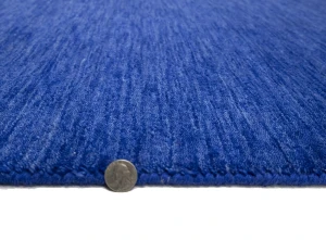 Solid Royal Blue Modern 3X12 Gabbeh Oriental Runner Rug