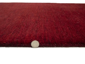 Maroon Red Modern Solid 3X12 Gabbeh Oriental Runner Rug