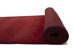 Maroon Red Modern Solid 3X12 Gabbeh Oriental Runner Rug
