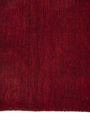 Maroon Red Modern Solid 3X12 Gabbeh Oriental Runner Rug