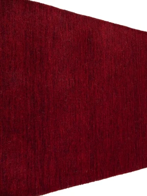Maroon Red Modern Solid 3X12 Gabbeh Oriental Runner Rug