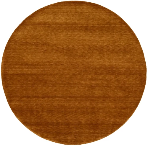 Orange Modern Solid 8X8 Gabbeh Oriental Round Rug