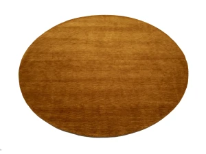 Orange Modern Solid 8X8 Gabbeh Oriental Round Rug