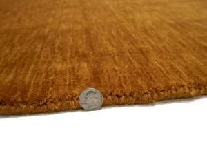 Orange Modern Solid 8X8 Gabbeh Oriental Round Rug