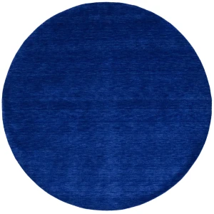 Solid Royal Blue Modern 8X8 Gabbeh Oriental Round Rug