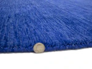 Solid Royal Blue Modern 8X8 Gabbeh Oriental Round Rug