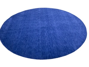 Solid Royal Blue Modern 8X8 Gabbeh Oriental Round Rug