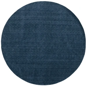 Steel Blue Modern Solid 8X8 Gabbeh Oriental Round Rug