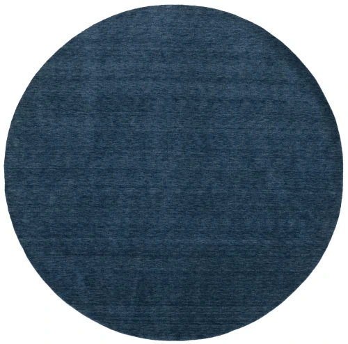 Steel Blue Modern Solid 8X8 Gabbeh Oriental Round Rug