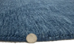 Steel Blue Modern Solid 8X8 Gabbeh Oriental Round Rug