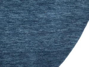 Steel Blue Modern Solid 8X8 Gabbeh Oriental Round Rug