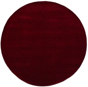 Maroon Red Modern Solid 8X8 Gabbeh Oriental Round Rug
