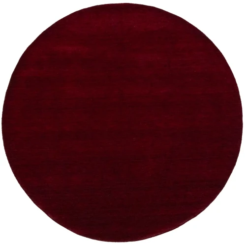 Maroon Red Modern Solid 8X8 Gabbeh Oriental Round Rug