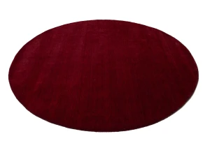 Maroon Red Modern Solid 8X8 Gabbeh Oriental Round Rug