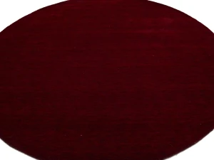 Maroon Red Modern Solid 8X8 Gabbeh Oriental Round Rug