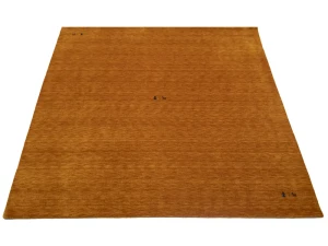 Orange Modern Solid 8X8 Gabbeh Oriental Square Rug