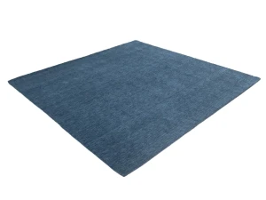 Steel Blue Modern Solid 8X8 Gabbeh Oriental Square Rug