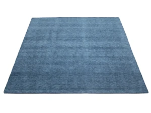 Steel Blue Modern Solid 8X8 Gabbeh Oriental Square Rug