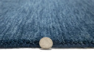 Steel Blue Modern Solid 8X8 Gabbeh Oriental Square Rug