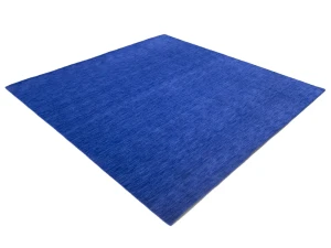 Solid Royal Blue Modern 8X8 Gabbeh Oriental Square Rug