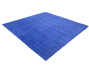Solid Royal Blue Modern 8X8 Gabbeh Oriental Square Rug