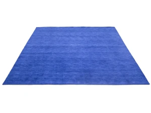 Solid Royal Blue Modern 8X8 Gabbeh Oriental Square Rug