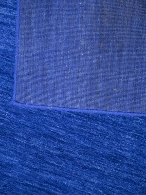 Solid Royal Blue Modern 8X8 Gabbeh Oriental Square Rug