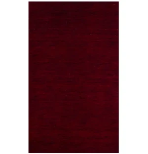 Maroon Red Modern Solid 8X8 Gabbeh Oriental Square Rug
