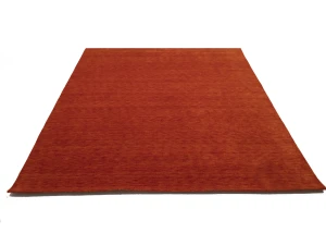 Orange Red Modern Solid 8X10 Gabbeh Oriental Rug