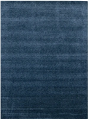 Steel Blue Modern Solid 9X12 Gabbeh Oriental Rug