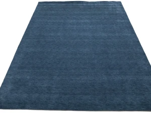 Steel Blue Modern Solid 9X12 Gabbeh Oriental Rug