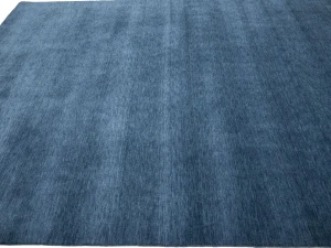 Steel Blue Modern Solid 9X12 Gabbeh Oriental Rug