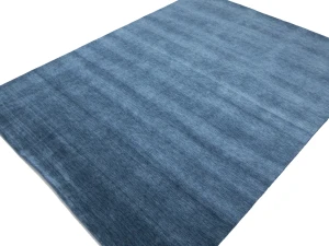 Steel Blue Modern Solid 9X12 Gabbeh Oriental Rug