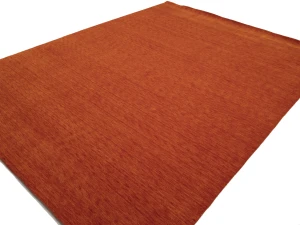 Orange Red Modern Solid 9X12 Gabbeh Oriental Rug