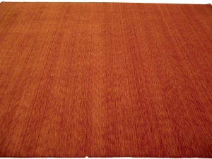 Orange Red Modern Solid 9X12 Gabbeh Oriental Rug