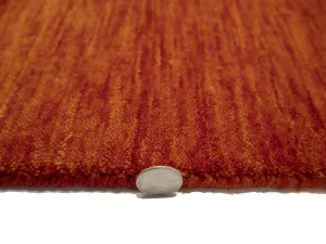 Orange Red Modern Solid 9X12 Gabbeh Oriental Rug