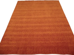 Orange Red Modern Solid 9X12 Gabbeh Oriental Rug