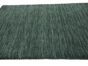 Dark Green Solid Gabbeh Modern Rug in All Size