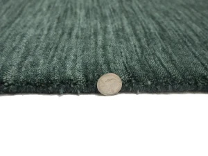Dark Green Solid Gabbeh Modern Rug in All Size