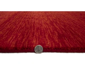 Red Modern Solid 3X8 Gabbeh Oriental Runner Rug