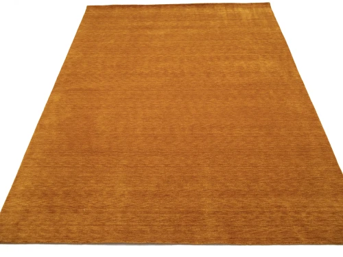 Orange Modern Solid 9X12 Gabbeh Oriental Rug