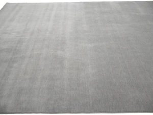Gray Modern Solid 9X12 Gabbeh Oriental Rug